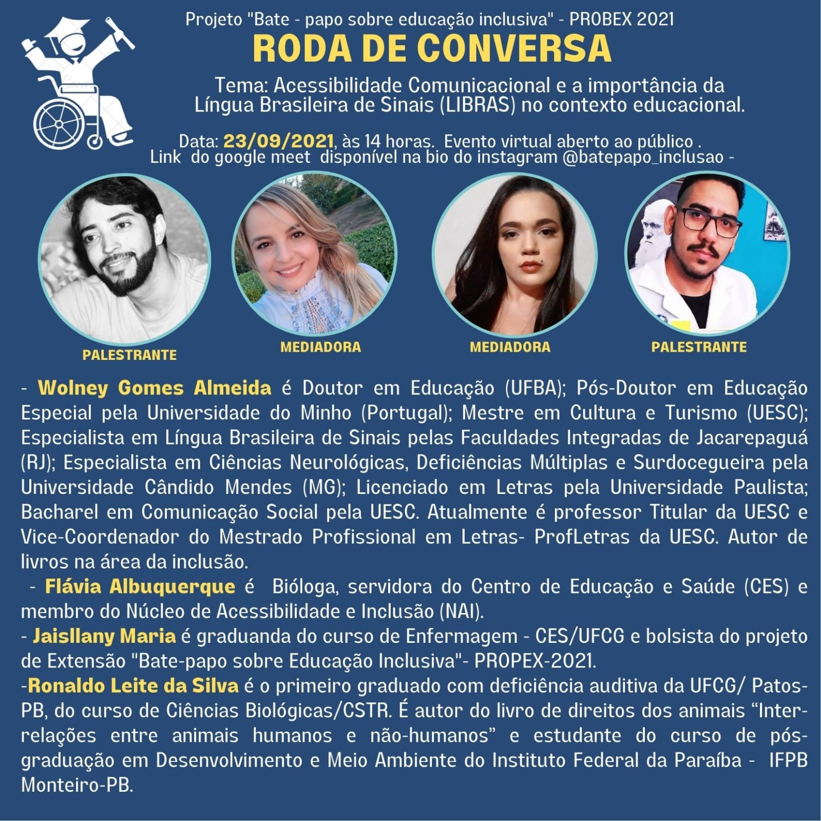 Roda de Conversa Acessibilidade Comunicacional e a importância da LIBRAS